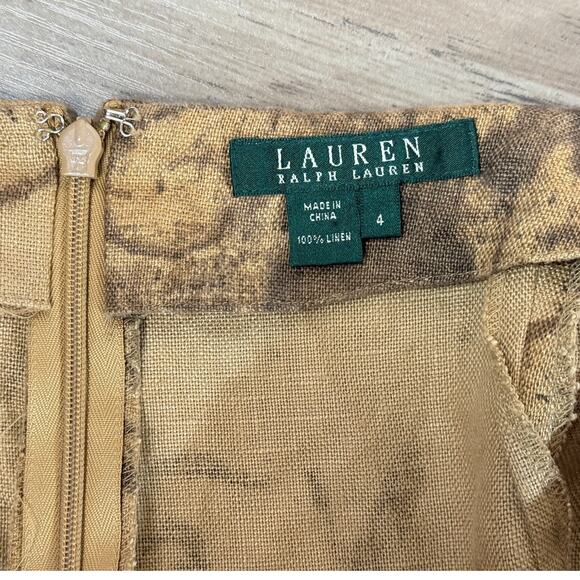 Lauren Ralph Lauren Floral Linen Midi Skirt Women’s Size 4 Brown A-Line Peasant - Picture 11 of 11